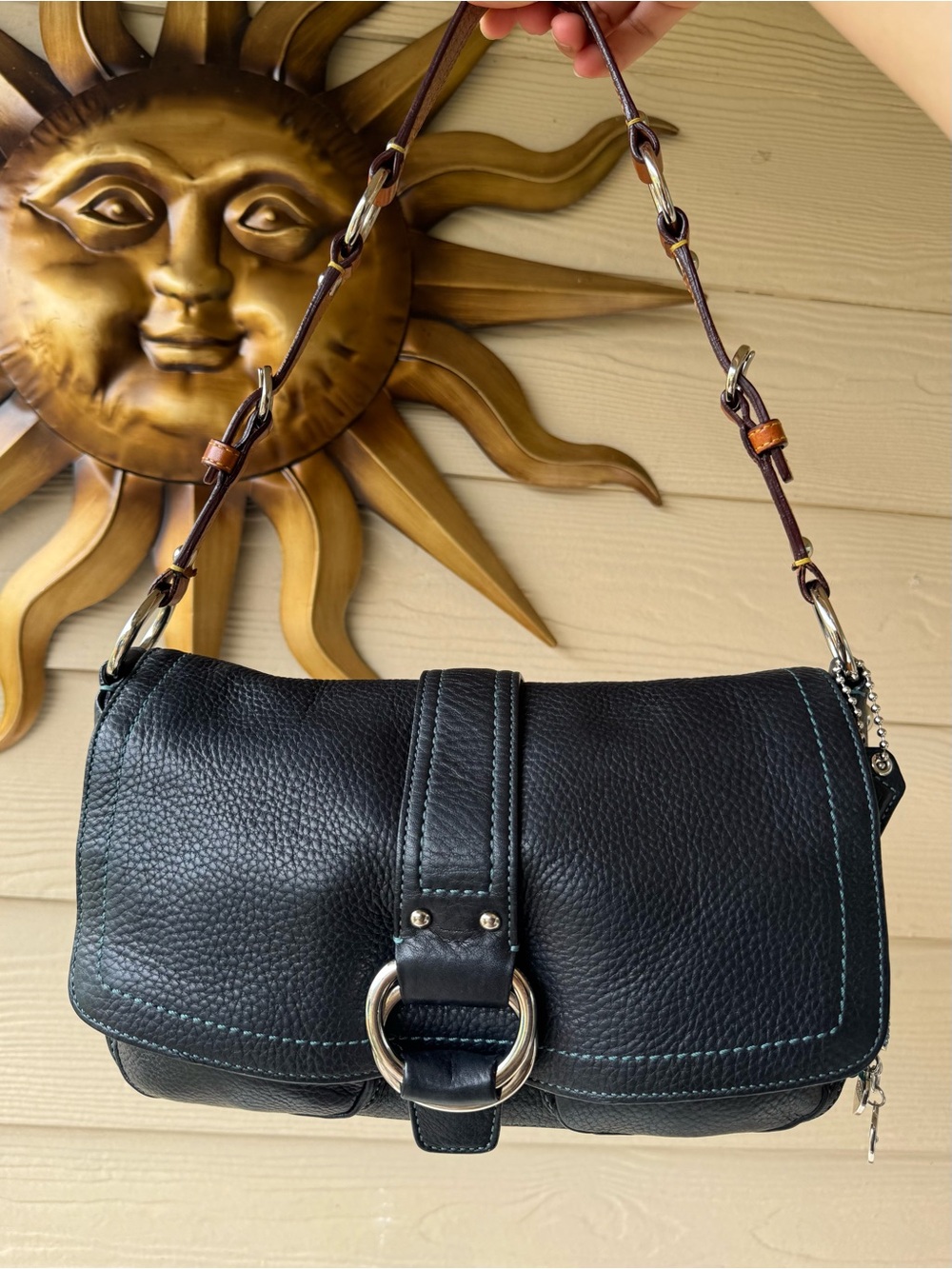 Coach Chelsea Pebbled Leather Flap Shoulder Bag